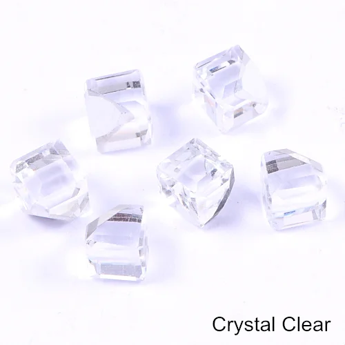 20 шт кубический стеклянный дизайн ногтей 3D Кристалл Камень декоративные ногти красивые 4 мм наклейки украшения H0912 - Цвет: Clear