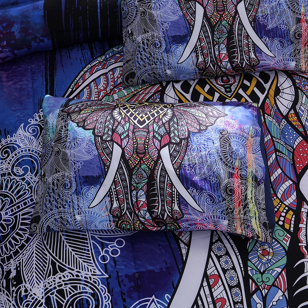 Bed Linen Set Colorful Elephant Pillowcase Bed Sheet Bed Cover Comforter Bedding Sets 2/3 Pieces