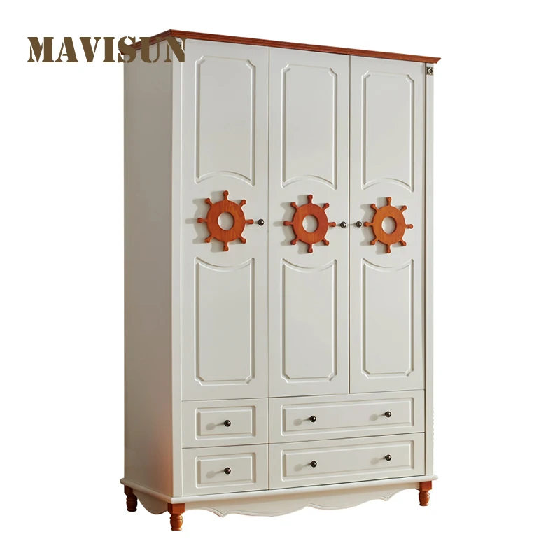 Classic Child Bedroom Furniture Baby Solid Wood Closets High Quality Storage Cabinets For Kids Simplicity Children's Wardrobe