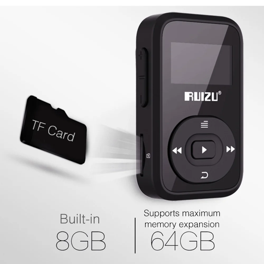 Player de Música com Bluetooth Leitor de Áudio Ruizu Esporte Mini Clipe Suporte tf Cartão fm Rádio Gravação Relógio Walkman X26 Mp3 8gb - Image 4