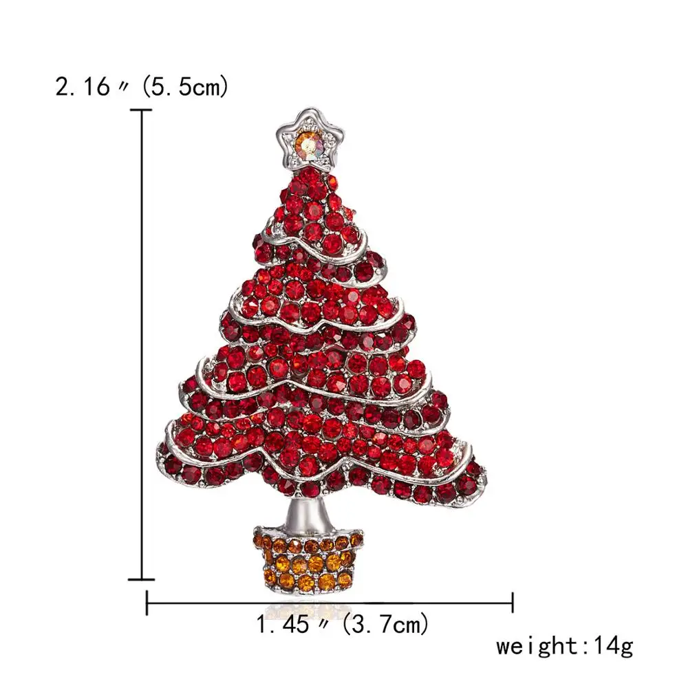 Новогодняя Рождественская елка красное яблоко супер Учительская брошь булавки горный хрусталь ювелирные аксессуары значок для рождественских подарков
