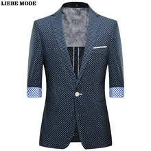 2020 Spring Summer Mens Half Sleeve Thin Blazer Slim Fit Masculino Hombre Jacket Homme Men Business Casual Suit Jacket Polka Dot 2020 Spring Summer Mens Half Sleeve Thin Blazer Slim Fit Masculino Hombre Jacket Homme Men Business Casual Suit Jacket Polka Dot