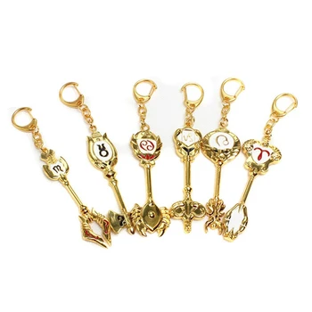 

New Fashion Fairy Tail Zodiac Star Spirit Magician summons Key Twelve Constellation Keychain Cosplay Gift