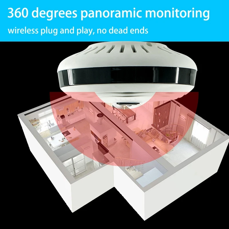 Ip-камера рыбий глаз панорамная камера 1080P беспроводная домашняя сетевая камера с европейской вилкой