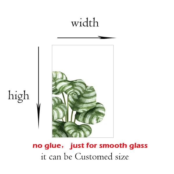 Window Privacy Film Vinyl Glass Sticker Non-Adhesives Window Clings Static Cling Window decor Decal Cactus Plants GS024 2020GS020-12