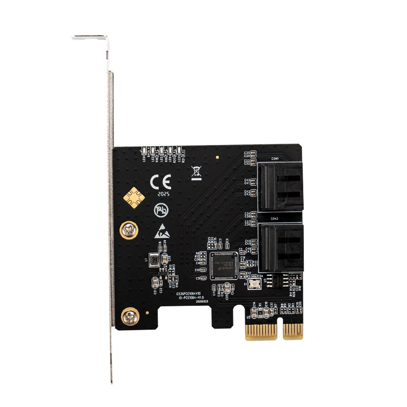 Chia-마이닝 4 포트 SATA 카드 라이저, SATA III 3.0 6Gbps 컨트롤러 카드 PCIe 3.0x1 확장 카드 + 로우 프로파일 브래킷 SATA 케이블