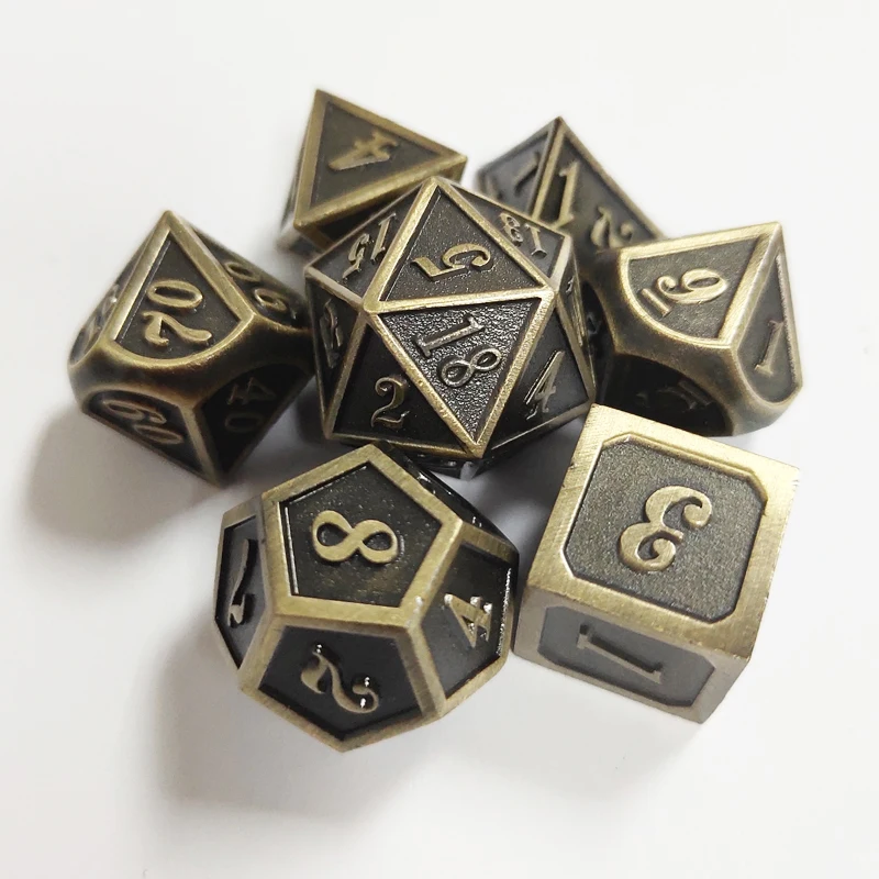 Polyhedral металлическая фотография цинковый сплав с эмалью твердый металл игра DND