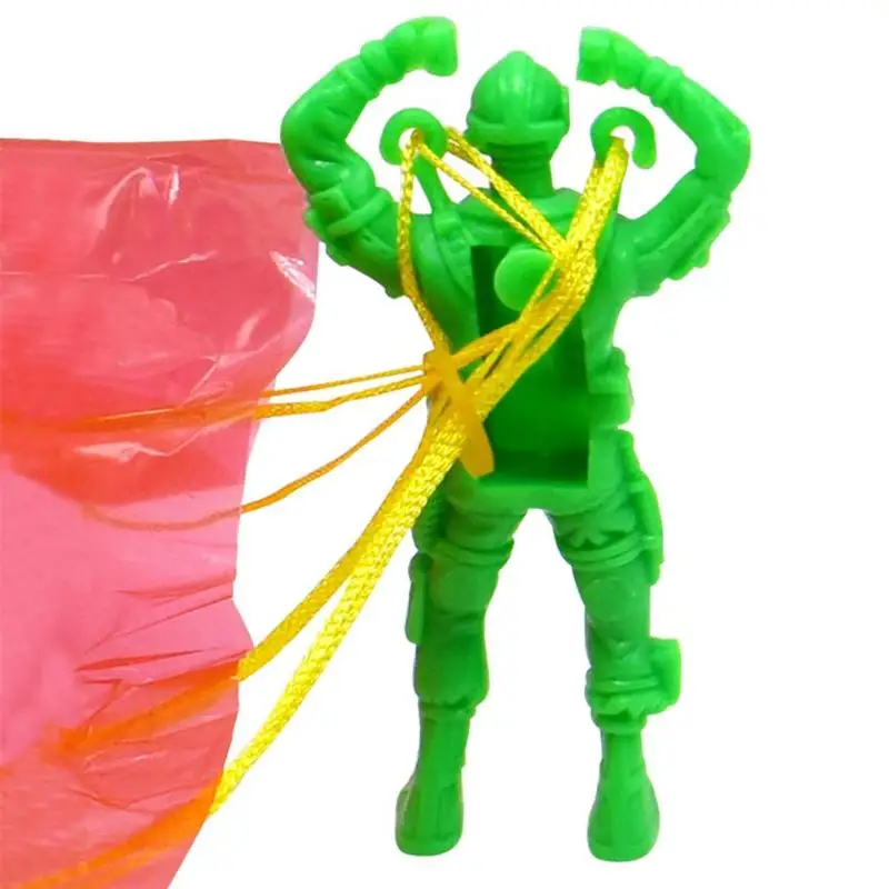 4Pcs Plastic Ejecting Parachute Toy Outdoor Soldier Hand Throwing Parachute  HF 