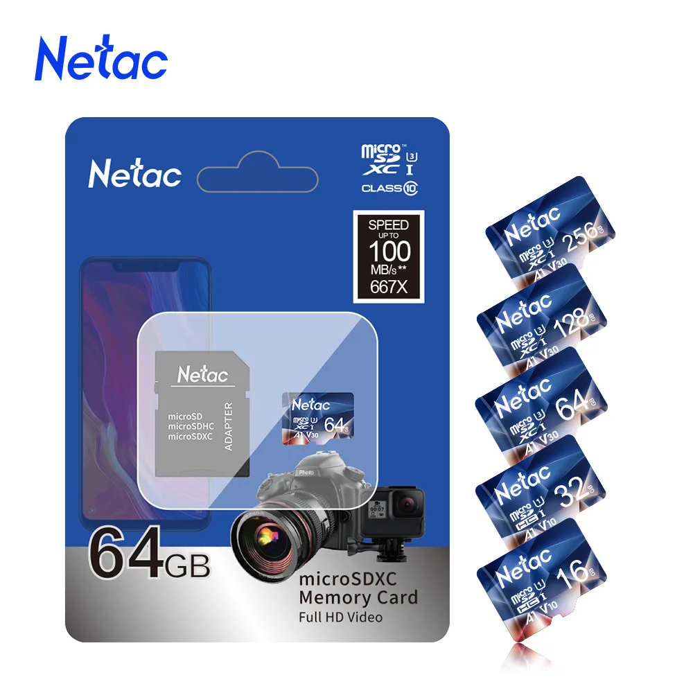 Netac Memory Card Micro Sd Card Tf Card 64gb 128gb 256gb 512gb Class10
