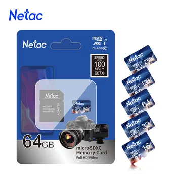 

Netac Memory Card Micro SD Card TF Card 64GB 128GB 256GB 512GB Class10 Max 100Mb/s SD/TF Flash Card MicroSD Card With Adapter