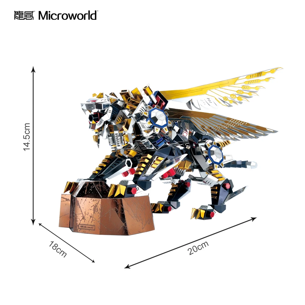 Microworld 3D модели Летающий Тигр модель DIY лазерная резка головоломка боец Модель 3D металлические головоломки детские игрушки для взрослых подарки