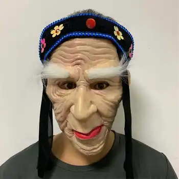 

Helloweens Scary Full Face Masks Horror Grimace Witch Mask Party Masquerade Latex Adult Scary Masks Cosplay Costume Props Set