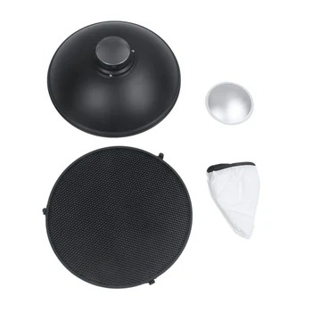 

HOT-Photo Studio Flash Beauty Dish 42cm S type Honeycomb + White Diffuser