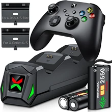

New ML1 Dual Fast Charger For Xbox One X/S/Elite Xbox Series X/S Wireless Controller 2X2550mAh Rechargeable Battery Pack For