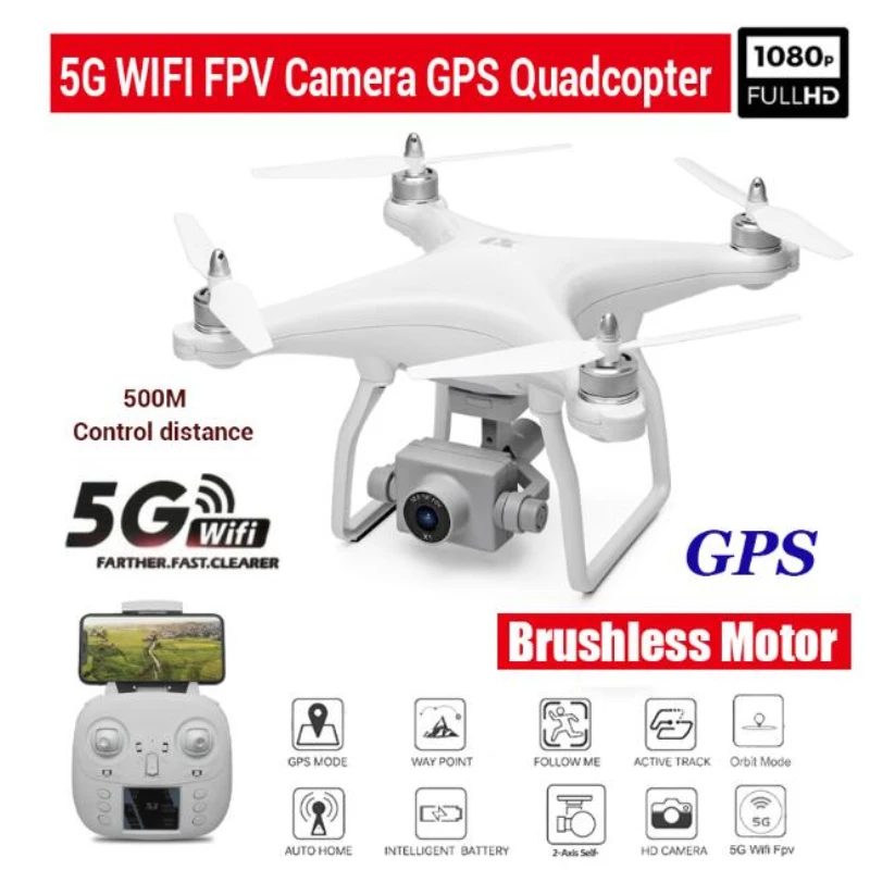 Double GPS Drones With Camera HD 5G WiFi FPV Drone Brushless Motor