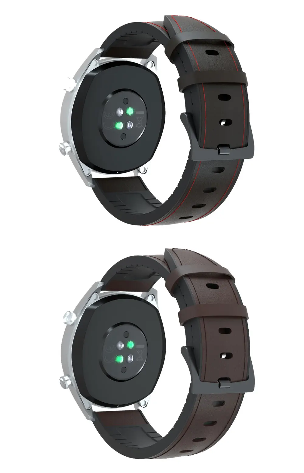 Leather + Silicone Bracelet Band For Xiaomi Amazfit GTR 42 47mm Watch GT2 46mm Watch Strap For Huawei GT 3 46mm Replace Strap