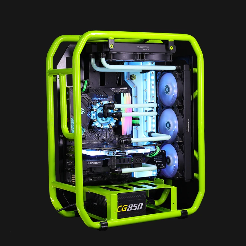 ATX EATX PC 케이스 데스크탑 데스크 박스 컴퓨터 게이머 수직 인클로저 CPU 드라이브 베이 투명 마더 보드 용 수냉