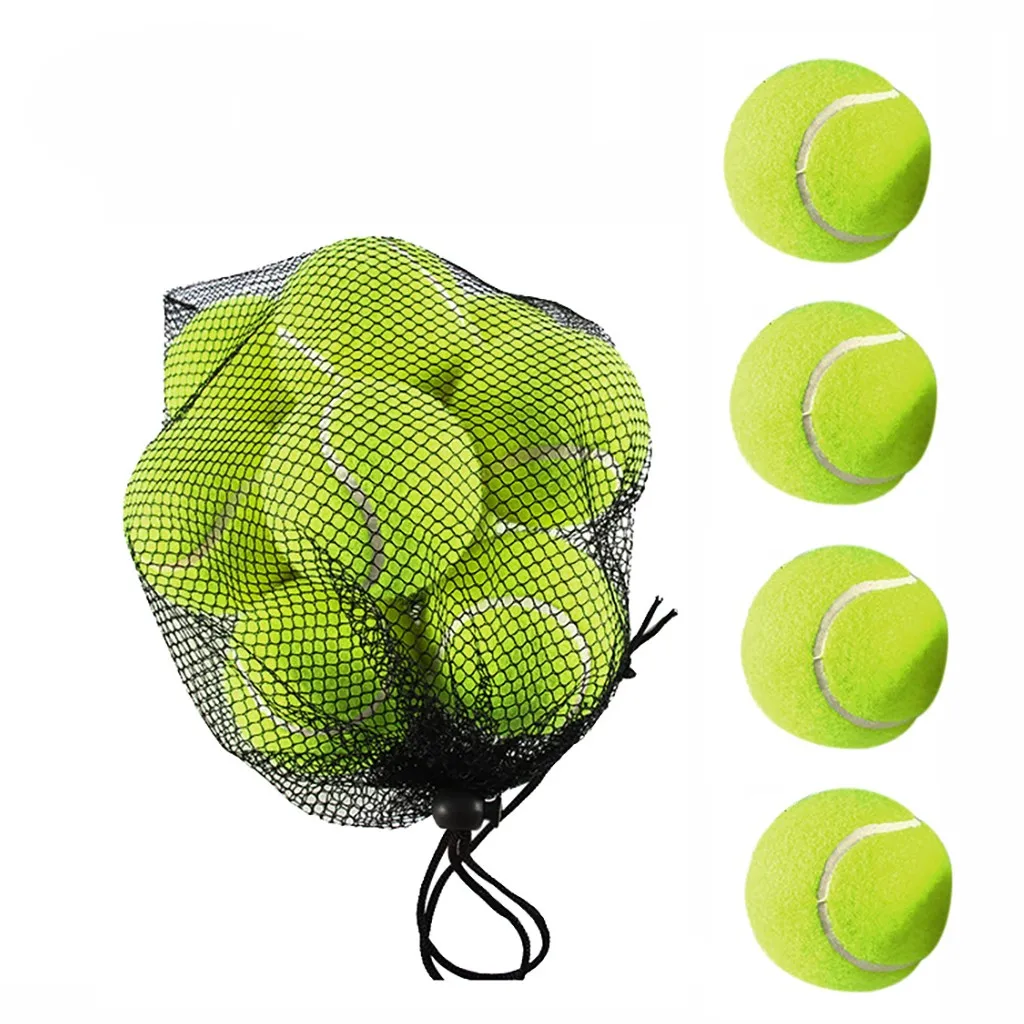 12 шт. теннисный мяч с сетчатой сумкой для переноски мяч для щенка многоразовый прочный 7 см эластичные многоразовые прочные тренировочные спортивные мячи