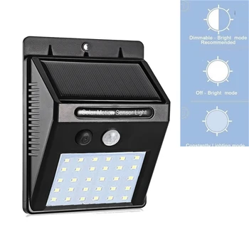 

1-4Pcs Outdoor 30 LED Solar Light Waterproof Auto PIR Motion Sensor Solar Wall Light Adjustable Solar Lamp For Garden Lighting e