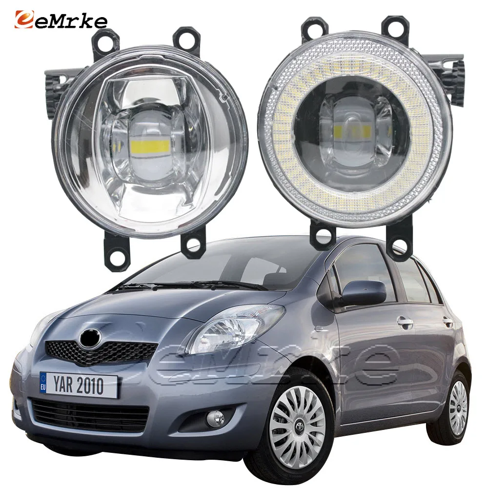 2x Led Cutline Lens Fog Lights For Toyota Yaris Xp9 Vitz Facelift 2009 2010 2011 Angel Eye