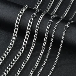 Unisex Stainless Steel Cuban Chain Necklace in Titanium Steel (3mm)