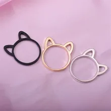 Дизайнерское кольцо Woozu с кошачьими ушками милое модное