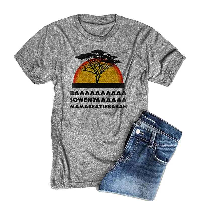 

Letter Printed Women T shirt Cute Tree Sunrise Graphic T-shirt Casual Harajuku Summer Vintage Shirts Ladies Vogue Kawaii Clothes