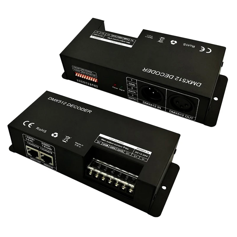 3Ch Dc12-24V Rgbw Dmx 512 декодер Led контроллер, Rgb Led Dmx512 декодер 3 Channelx8A для прокладки СИД светильник