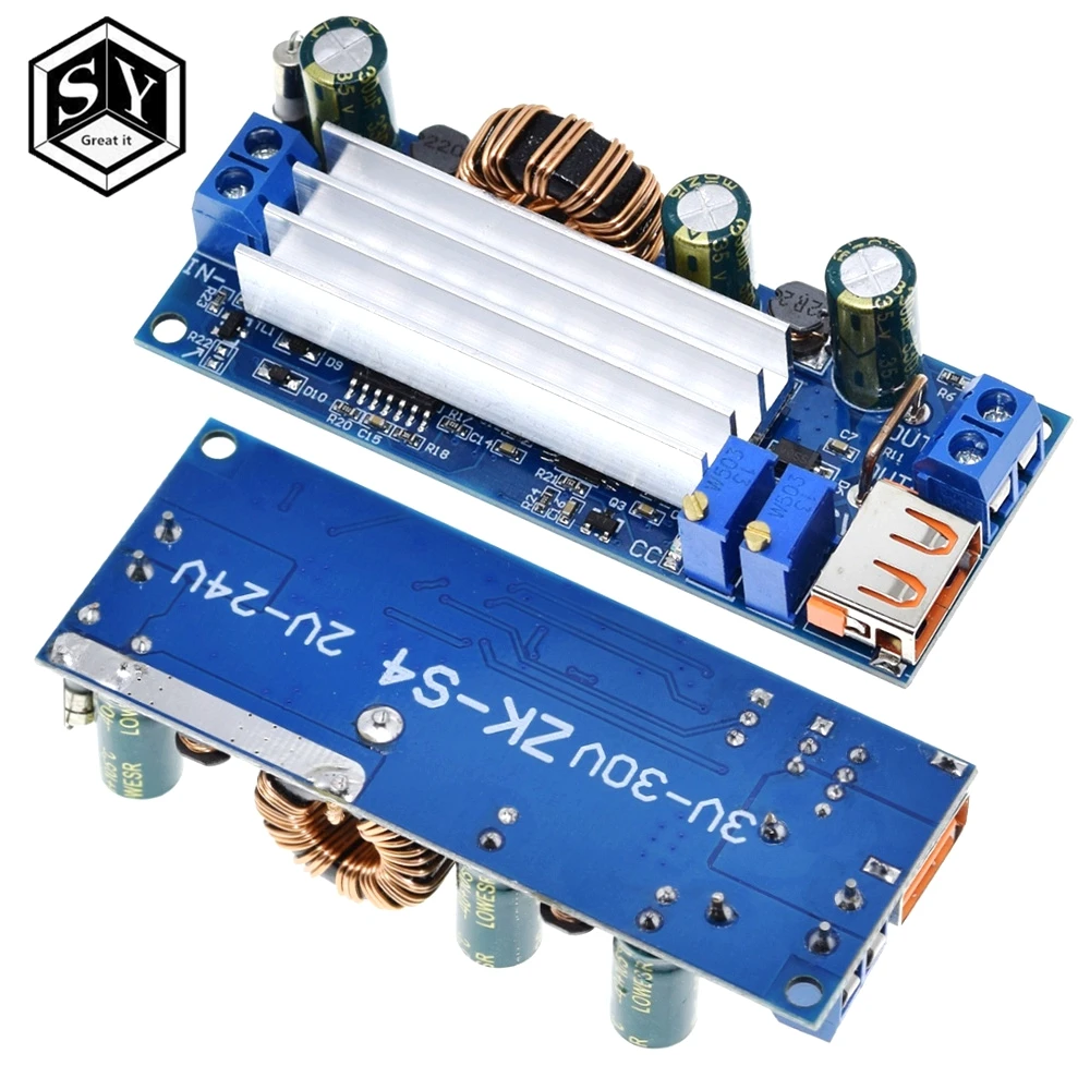 Modulo Convertitore Boost DC-DC Step-Up 80W 4A – Da 2-24V A 3-30V Con Controllo CC/CV