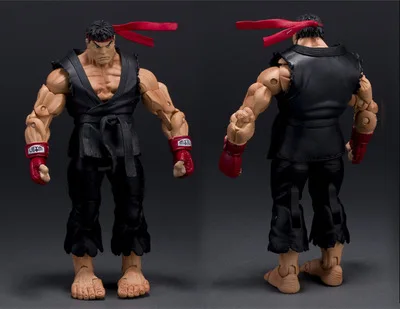 SHF NECA Street Дуэль классический солдат Кен Жиль Гуки чунли Мужская фигурка модель - Цвет: neca black RYU