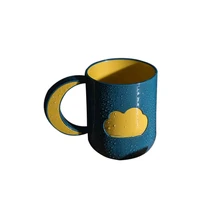 Бытовая пластиковая чашка для воды с рисунком Луны и облаков, креативная чашка для полоскания рта с ручкой, парная чашка для зубных щеток