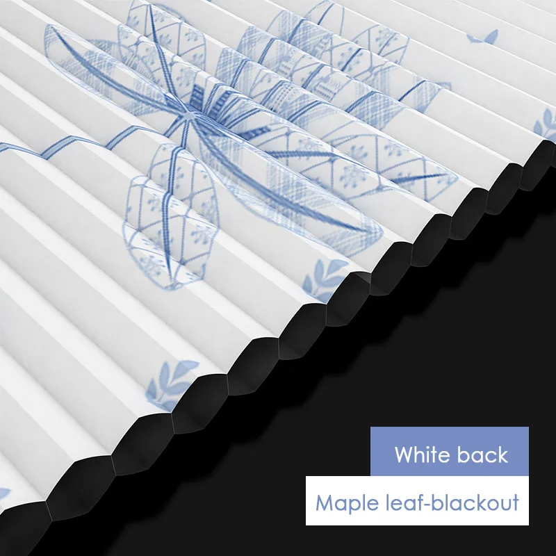 Шум снижение печатные сота жалюзи из нетканого материала модные сотовой штор теплоизоляция гостиной и спальни - Цвет: Maple leaf-blackout