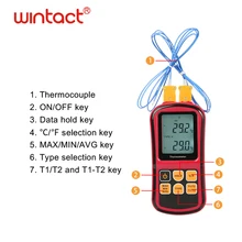 Digital Thermocouple Temperature Thermometer with Two K-Type Thermocouple Probe Backlight LCD K Type Thermometer Dual Channel Digital Thermocouple Temperature Thermometer with Two K-Type Thermocouple Probe Backlight LCD K Type Thermometer Dual Channel