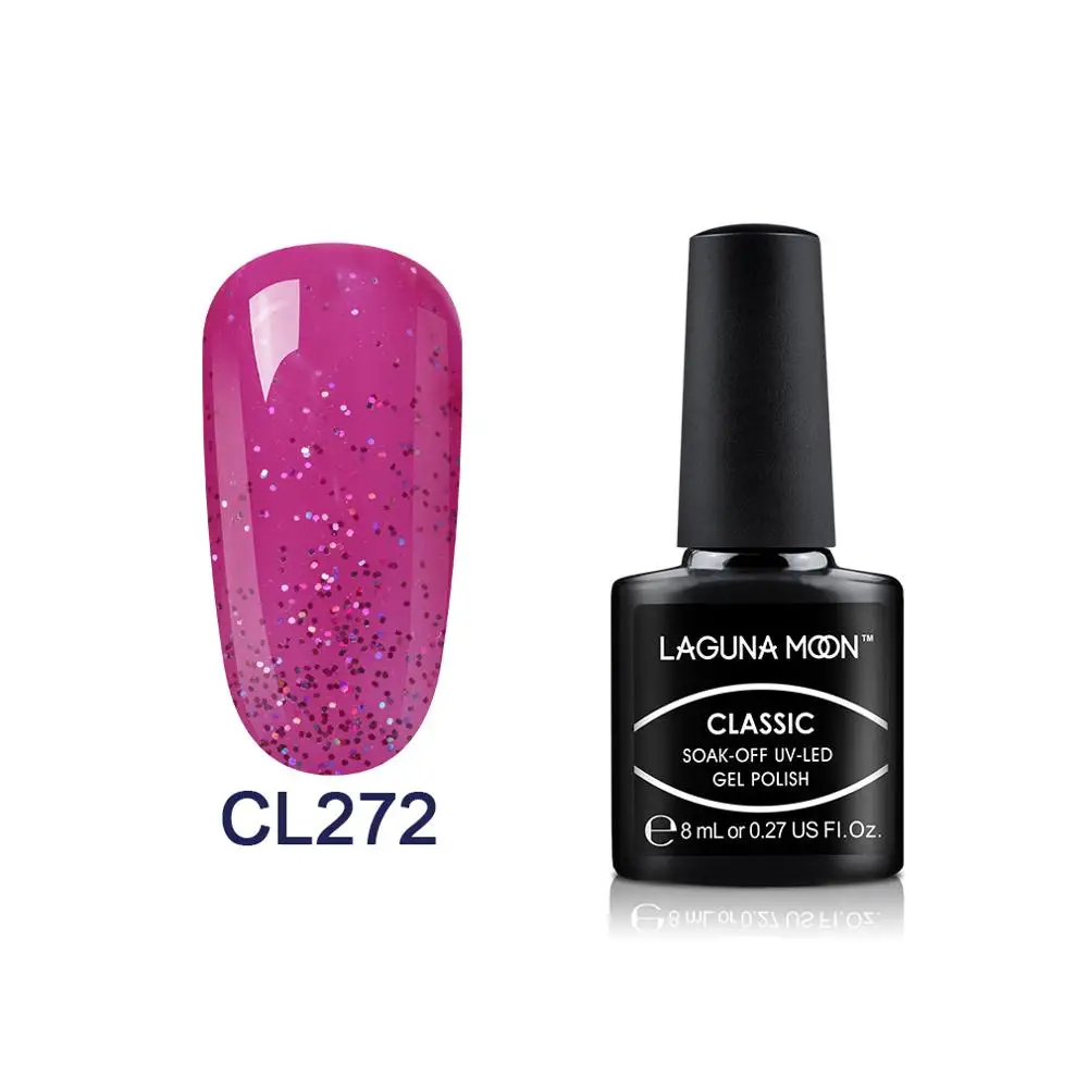 Lagunoon 8 мл розово-красный Цветной Гель-лак для ногтей покраска замачиваемый Полупостоянный гель УФ-и светодиодный эмалированный лак - Цвет: 272