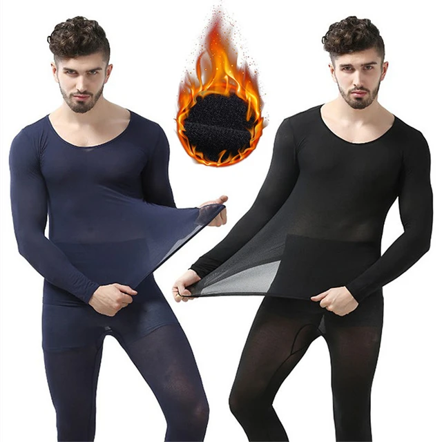 Thermal Underwear Men Winter Inner Wear Clothes Thermo Pajamas Tight  Elastic Fitness Base Layer - AliExpress