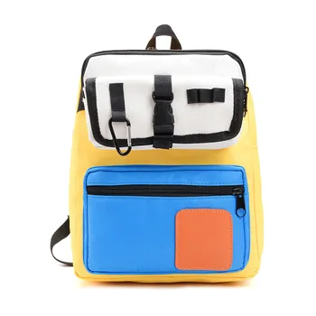 

Fashion Children's Backpack for Girls Contrast Color Nylon PU Kindergarten Book Bag Small Double Shoulder Bag Student School Bag