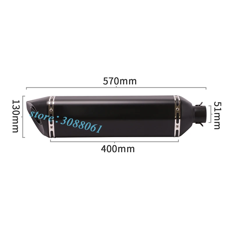 Универсальный 570 мм мотоцикл Akrapovic выхлоп побега модифицированный 470 мм Глушитель дБ убийца для ATV TMAX 530 XMAX 300 G310 R1