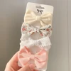 4 pinces à cheveux pièces/ensemble coton lin imprimé léopard, Barrettes pour filles mignonnes, épingles de sécurité, couvre-chef enfants, accessoires pour cheveux ► Photo 3/6