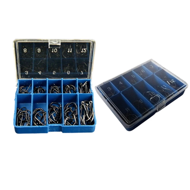 

Sharpened Fishing Hook High Carbon Steel Fishing Hooks With Box Mixed Size for Fly fishing 100pcs/set