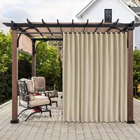 Outdoor Blackout Curtains, Waterproof Patio Drapes, Tab Top, Three Layers for Heat Insulation 2
