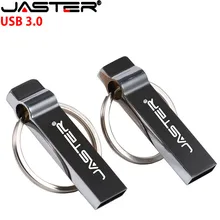 

JASTER New 3.0 USB Flash Drive 64GB 32GB Metal Pen Stainless Steel Memory Stick 8GB 16GB 4GB Pendrive With Key Ring