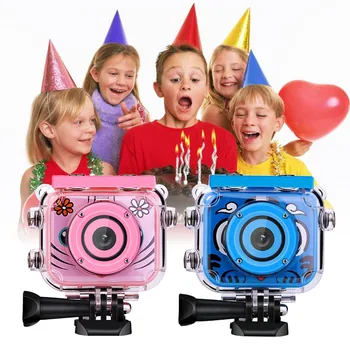 

Gosear Kids USB Rechargeable 1080P HD Waterproof Action Digital Camera with 2.0inch LCD Screen for Birthday Festival Toy Gift