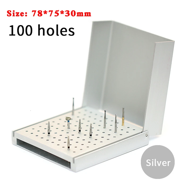 100hole silver 1 шт. полировальная щетка держатель для автоклава Стоматологическая пилка для стоматологической лаборатории - Цвет: 100hole silver