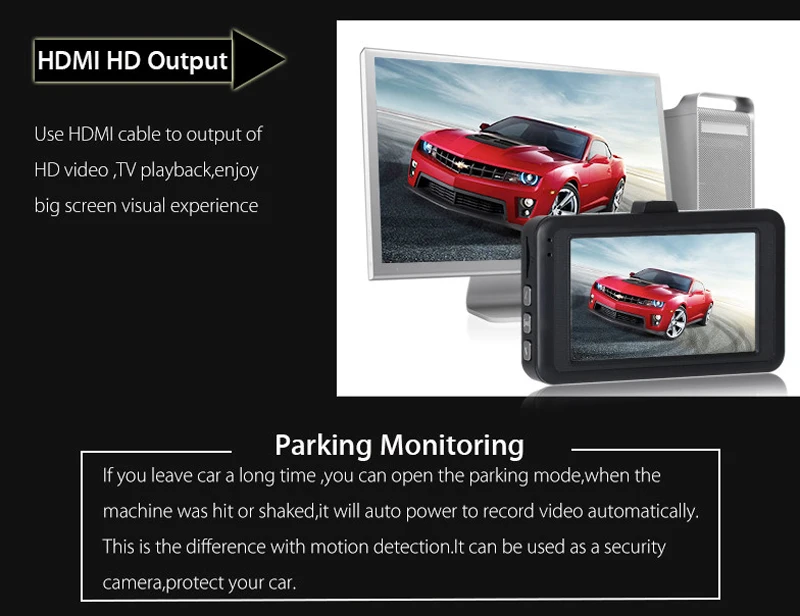 Maiyue звезда Full HD 1080p 3 дюймов ips экран Автомобильный видеорегистратор dvr (устройство цифровой записи), видеорегистратор для автомобиля