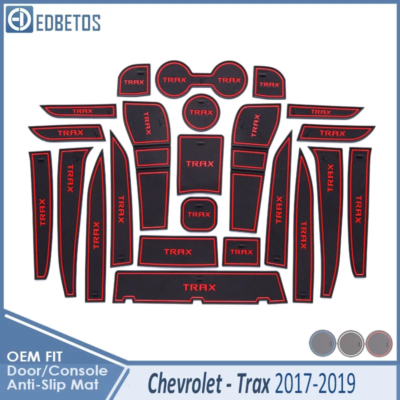 Trax 17-19 Red Противоскользящий коврик для Chevrolet Trax трекер Холден MY17 MY18 MY19 Chevy аксессуары затворный слот подставка анти-грязный - Название цвета: Trax 17-19 Red