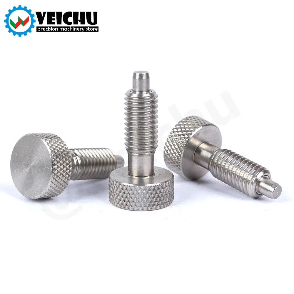 VCN230-BN M6/8/10/12/16 All Stainless Steel Spring Screw Bolts Knurled Knob Index Plungers stainless steel knurled plungers