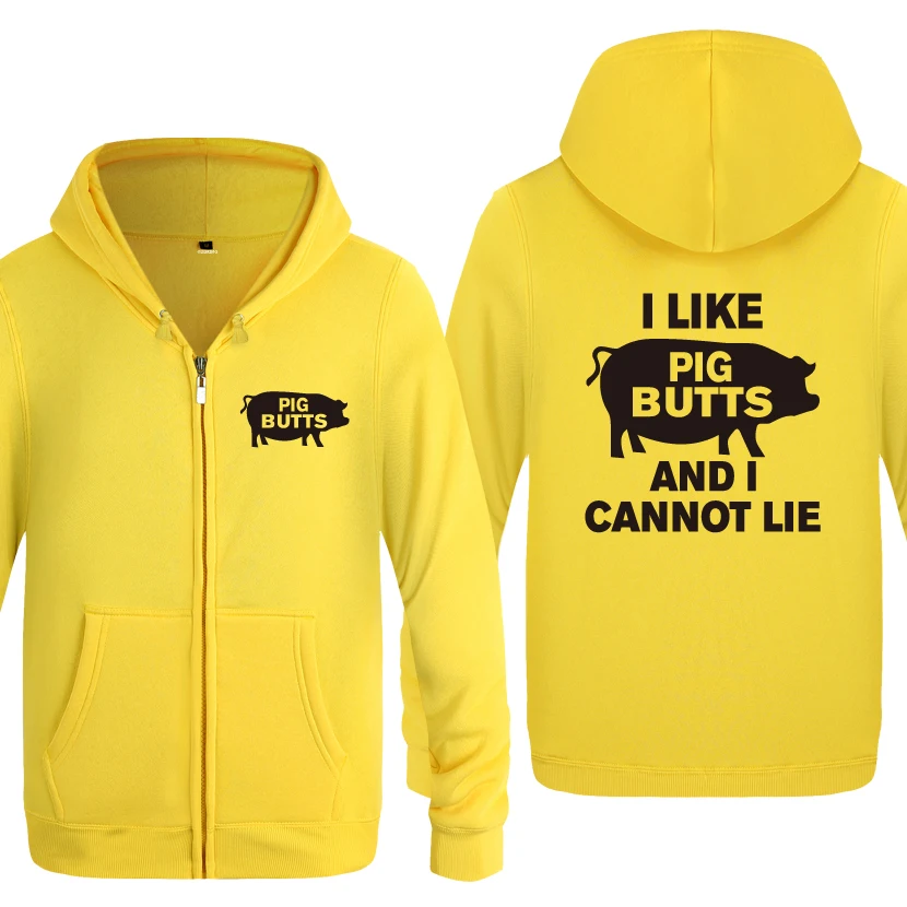 HUAY HET I Like Pig Butts говорящие саркастичные толстовки мужские мужские флисовые толстовки на молнии с капюшоном кардиганы - Цвет: HUAY HET