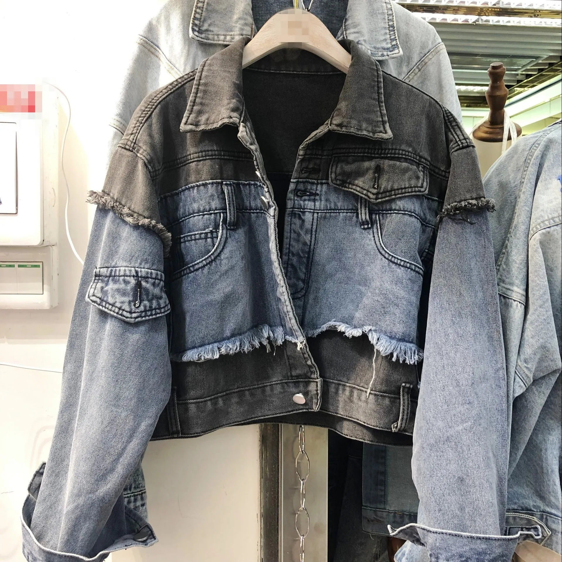 

Net Red Denim Coat Women Spring and Autumn 2019 New Korean Splicing Color Joker Loose Cowboy Jacket Female Student Jeans Coats