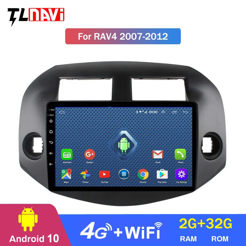 Автомагнитола 4G LTE 2G RAM для 1Toyota RAV4 2007 2012 Android 10 видео плеер GPS навигация