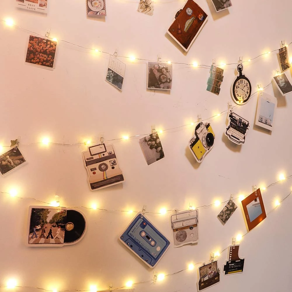 5M 10M USB String Lights LED Clip Cards Photos Holder Bright Fairy Xmas Wedding Birthday Party Valentine's day Decoration | Лампы и